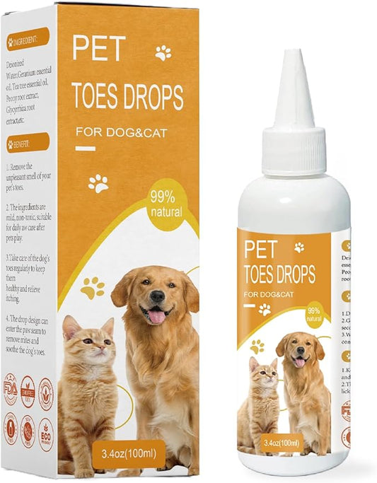Paw Cleaner for Dogs -3.4 oz (Approx. 100 ml) Dog Toe Cleaner - Natural, Gentle, No-Rinse Formula & Deep Cleaning Dirty Paws,Safe for All Dogs & Cats