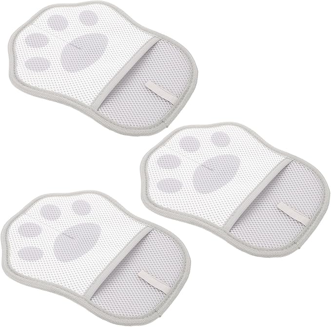 SUPVOX 3pcs Pet Hair Removal Grooming Gloves Static Hair Catcher Reusable for Shedding Bathing Cats and Dogs Gray Electrostatic Cleaning Mitts