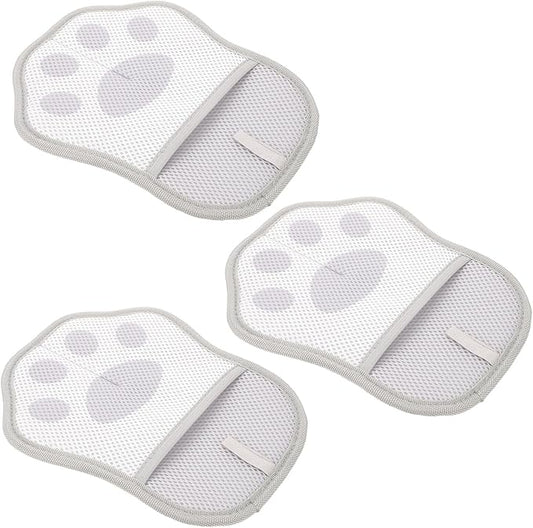 SUPVOX 3pcs Pet Hair Removal Grooming Gloves Static Hair Catcher Reusable for Shedding Bathing Cats and Dogs Gray Electrostatic Cleaning Mitts