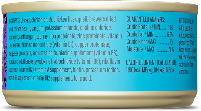 Tiki Cat After Dark Soft Pate Wet Cat Food, Chicken, Chicken Liver & Quail Recipe, 5.5 oz. Can (8 Count)