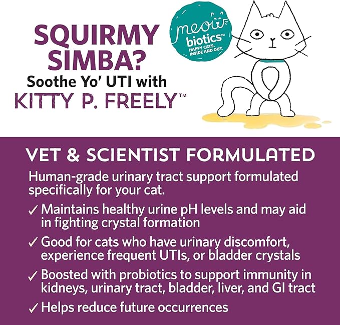 Meowbiotics Cat Probiotics Powder– Good Guts Digestive Health & Kitty P. Freely Variety Pack – Immune Support, UTI & Kidney Care – Food Topper Supplement – Made in USA – 30-Day Supply Each