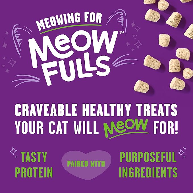 Stella & Chewy's Meowfulls Freeze Dried Cat Treats - Turkey & Duck Recipe - Raw Protein with Probiotics-& Salmon Oil - 1 Calorie Per Treat - 1.5 oz,(Pack of 2)