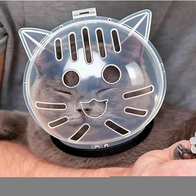 Cat Muzzle for Grooming - 13.5x13.5x12.7cm 14.7x14.7x14.1cm Transparent Breathable Face Cover, ABS Cat Hood, Lightweight Pet Safety Gear | Bathing Shedding Nail Trimming Shower Behavior Training Bite