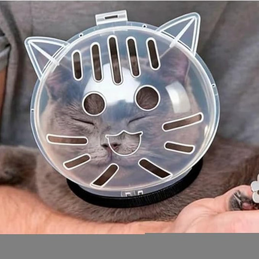 Cat Muzzle for Grooming - 13.5x13.5x12.7cm 14.7x14.7x14.1cm Transparent Breathable Face Cover, ABS Cat Hood, Lightweight Pet Safety Gear | Bathing Shedding Nail Trimming Shower Behavior Training Bite