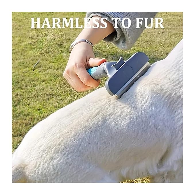 Pet Thinning Comb Large Dog Knotting Hair Removal Comb One Click Cleaning Of Floating And Broken Hair Cat Dog Supplies(Blue,S-16x5.5cm)