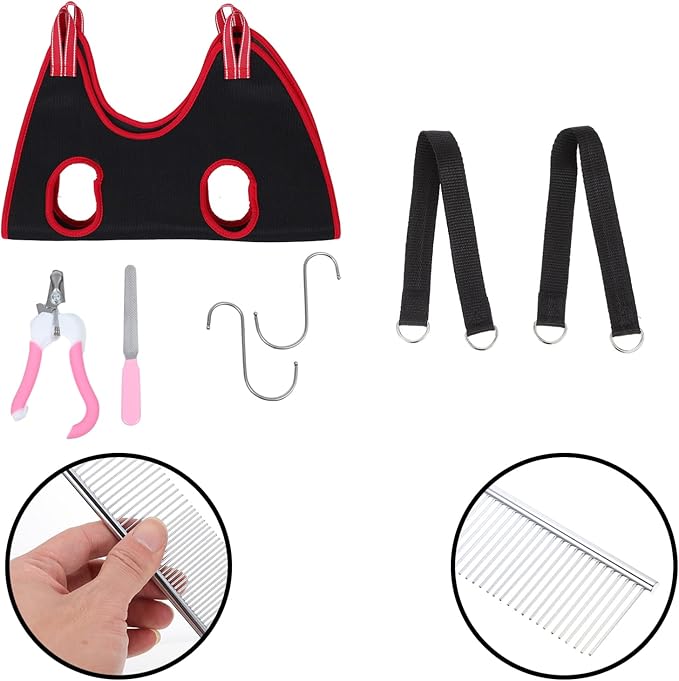 1set Hanging Grooming Hammock for Pets Ergonomic Cat Dog Nail Trimming Tool Easy to Install Lightweight and Design for Grooming and Medication