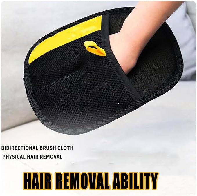 Pet Gloves, Electrostatic Pet Hair Remover Gloves, Reusable Double-Sided Grooming & Cleaning Glove for Cats/Dogs, Furniture, Carpet & Car Seats