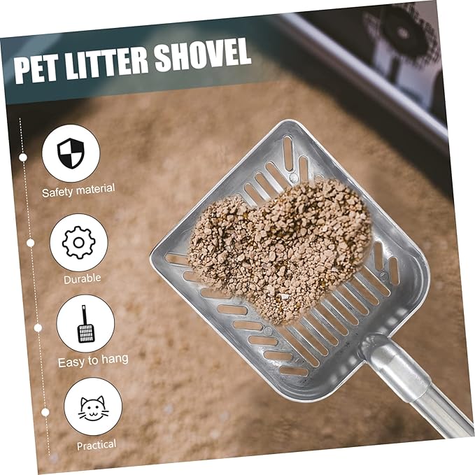 Sosoport Detachable Handle Cat Litter Scoop Easy Cleaning Shovel for Cat Poop Edges for Safe Use for Pet Owners Convenient Litter Cleanup Tool