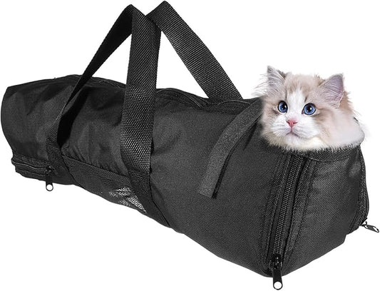 Cat Bathing Bag for Nail Trimming and Grooming Breathable Mesh Carrier for Pet Care Versatile Holder for Vet Visits and Travel Secure Zippered Design