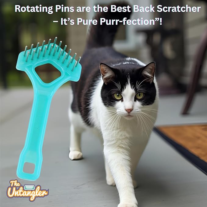 Mini-Rake V-Shaped with 1" Long Double-Row Rotating Teeth (AquaBlue)