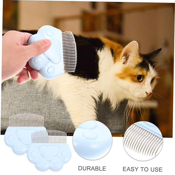 2pcs Cat Grooming Combs Cat Brush for Flea Comb Pet Hair Remover for Dogs