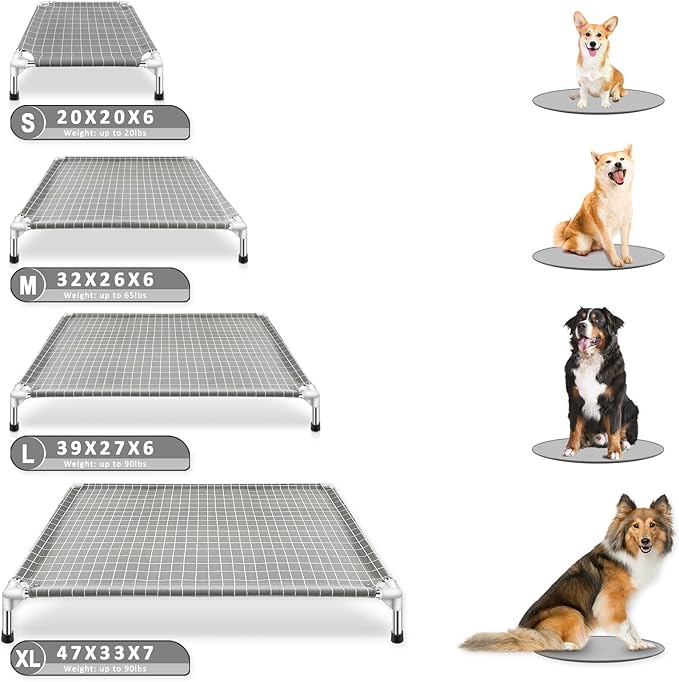 Elevated Dog Bed Pet Cot - Dog Cots Beds for Large Dogs | Detachable Raised Cat Dog Pet Bed for Large Dogs