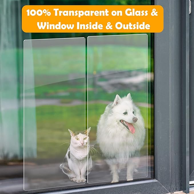 1 Pack 40 x 16 Heavy Duty Clear Door Protector Cat & Dog, Easy & Quick to Install Clear Anti Scratch Work on Wall, Window, Glass, Furniture Guard Indoor/Outdoor Cat Scratch Protectors