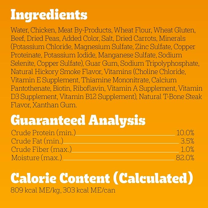 Pedigree Small Dog Tender Bites in Gravy Wet Dog Food Cans, Steak & Vegetable Flavor, 13.2 oz. Cans, 12 Count