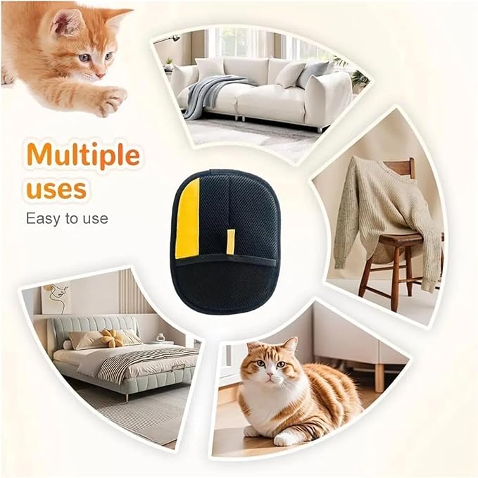 Pet Hair Removal Gloves, cat and Dog Grooming and Massage Gloves, Furniture, Clothing, Sofa, and car seat Hair Removal Device