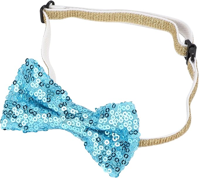 Dog Birthday Hat and Bow Tie Set, Adjustable Soft Pet Party Supplies, Cute Birthday Decorations with Banner for Small Medium Dogs, Washable Polyester Cotton Fabric (Blue)