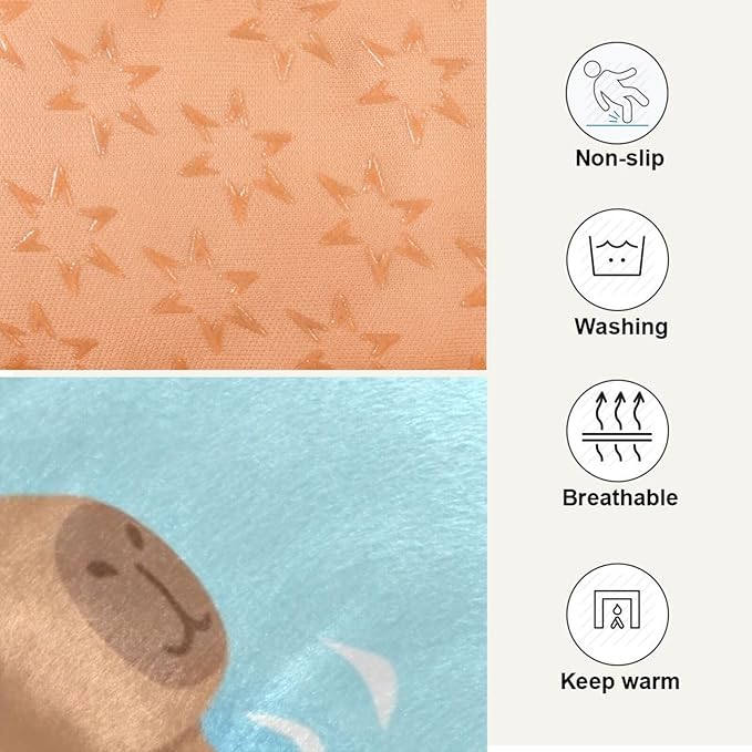 Dog Bed for Crate Washable Pet Sleep Pad, Capybaras Print Kennel Mat with Non-Slip Bottom, Soft Fluffy Supplies Pet for Dogs and Cats (36x24 inch)