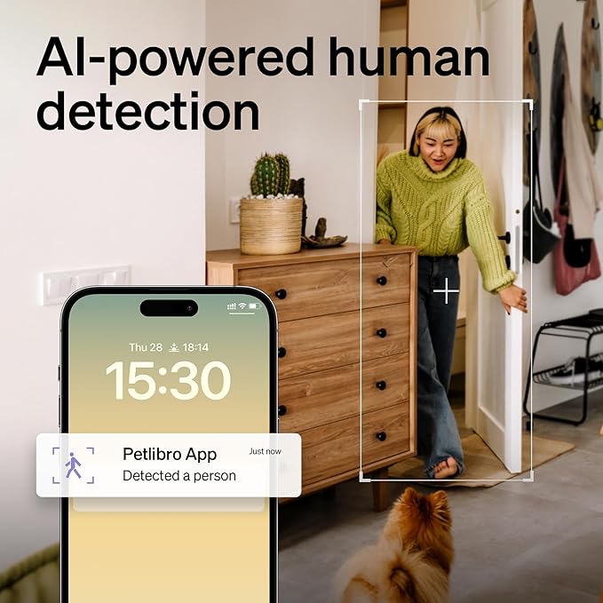 PETLIBRO AI Dog Camera Pet Camera Indoor with Phone App [Multi-Pet Recognition, Daily Activity Analysis & Smart Summaries] Cat Cam 360° View, 1080P Dog Cam Night Vision, 2-Way Audio Home Camera WiFi
