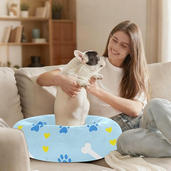 Pet Cat Bed Removable & Washable fluffier Calming Bed for Small Size Pets Supplies Puppy Paw Heart