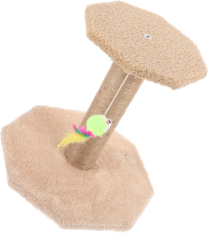 Happyyami Cat Scratching Post Vertical Sisal Claw Scratcher with Hanging Small Size Indoor Kitten Nail File Scratcher for Household Cats