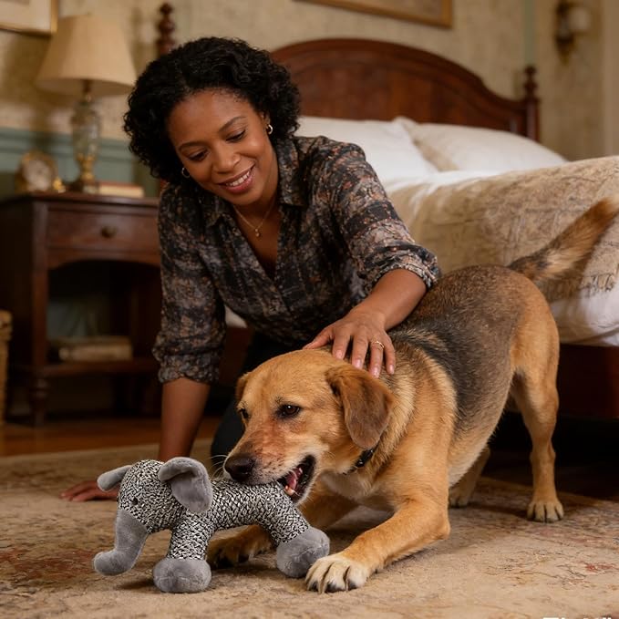 Stuffed Dog Toys - Plush Squeaker, 1 Piece Textile Creature for Canine Engagement, Soft Fabric Doll with Internal Sounder, Pet Supply, Interactive Plaything for Pups, Felines and Animals