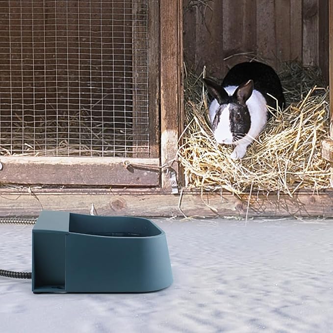 PETLESO Automatic Heated Water Bowl for Dogs Cats, Outdoor Heated Dog Bowl with Auto Fill, 2L Winter Heating Waterer Provide Drinkable Water for Chickens, Rabbits, Birds, Goats, Feral Animal
