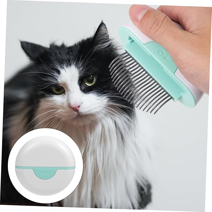 Pet Cat Hair Brush Rake Grooming Massage Comb for Shedding Soft Cat Cleaning Tool with Non Slip Handle for Long Haired Cats