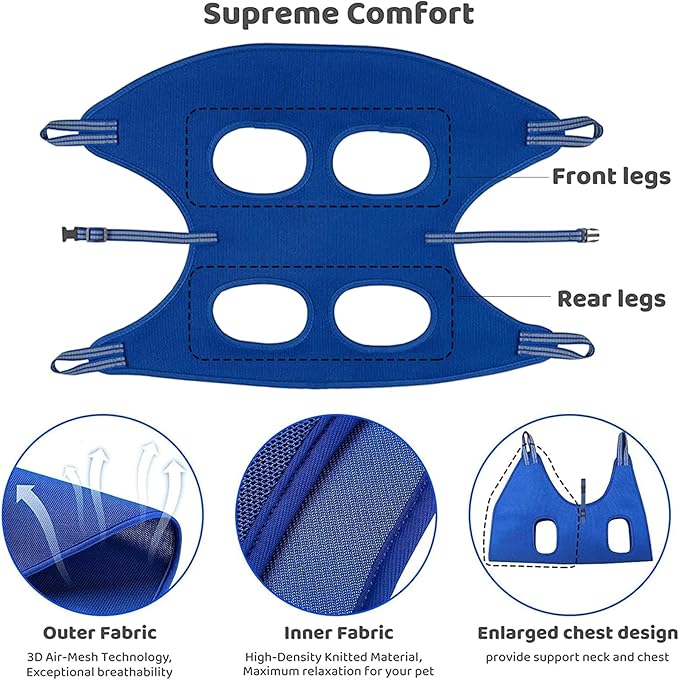 FEEGO Pet Grooming Hammock for Small Dogs & Cats, Dog Grooming Hammock, Pet Grooming Sling, Dog Grooming Harness, Pet Nail Clip Bag for Grooming, Cat Grooming Sling for Trimming Nail and Ear/Eye Care