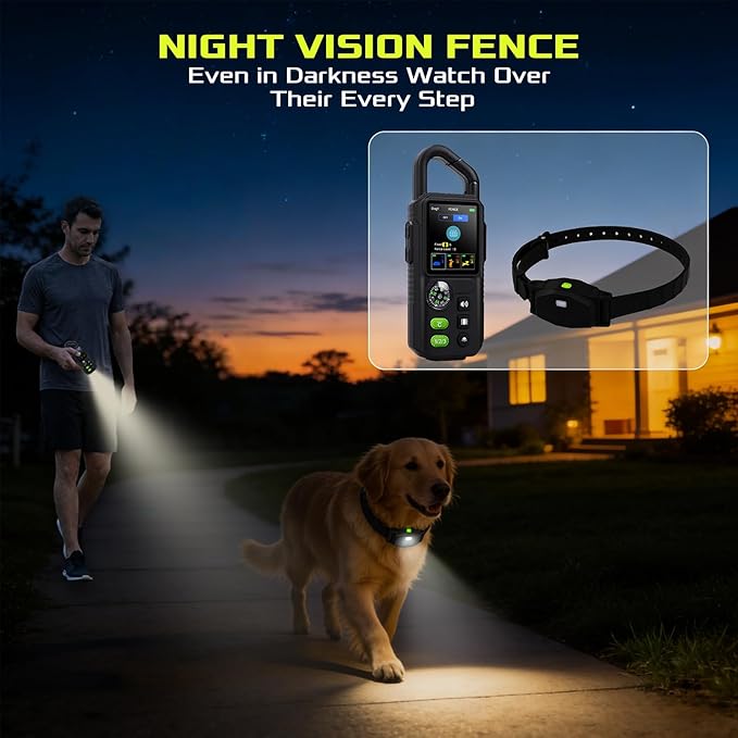 Dog Wireless Fence for Dog, 3 in 1 Adjustable Dogs Perimeter Collar Wireless Fence, Portable Waterproof Training Collar Rechargeable