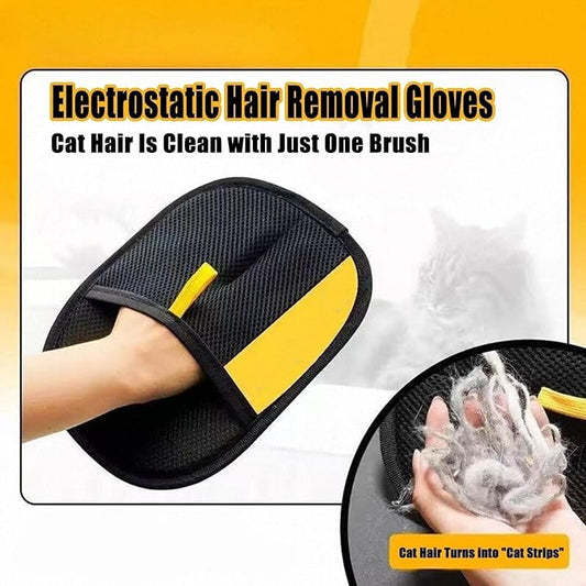 Pet Gloves, Electrostatic Pet Hair Remover Gloves, Reusable Double-Sided Grooming & Cleaning Glove for Cats/Dogs, Furniture, Carpet & Car Seats