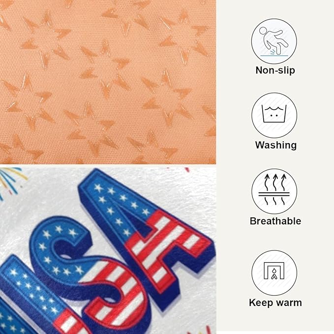 Dog Bed for Crate Washable Pet Sleep Pad, Independence Day Elements Kennel Mat with Non-Slip Bottom, Soft Fluffy Supplies Pet for Dogs and Cats (36x24 inch)