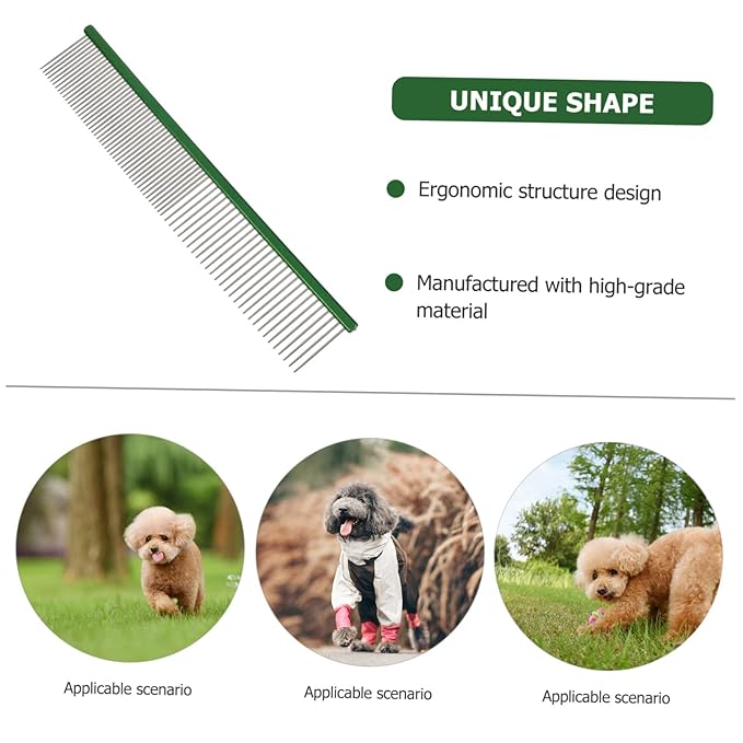 Happyyami Portable Dog and Cat Hair Comb Wear-Resistant Aluminum Grooming Tool for Daily Use Lightweight Tangle-Free PET Grooming Comb for Dogs and Cats