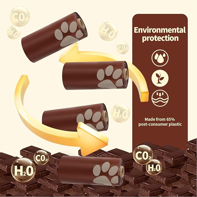 HEEPDD Dog Waste Bags, 18 Rolls Scented Poop Bag with Dispenser and Clip, Thick Leak Proof Cleanup Bags for Pet Dog Cat, Outdoor Walking Travel Supplies (#1)
