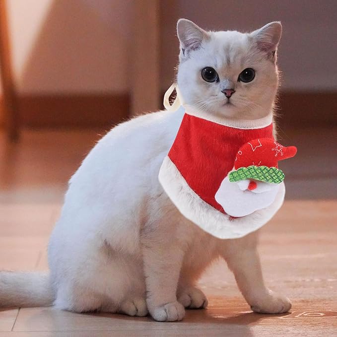 BESTonZON Christmas Dog Bandana Red Knitted Scarf S Size Holiday Pet Neck Decor Puppy and Cat Christmas Outfit Pet Supplies