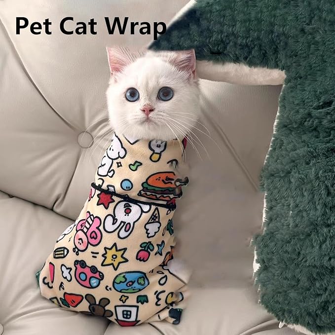 Grooming Cat Fabric Wrap - Adhesive Anti-Bite Fabric Swaddle Cat Wrap, Cat Grooming Swaddle Wrap | Screen Cleaning Cloth Cat Claw Care Adherent Restraint Wrap for Pet Shelter, Home