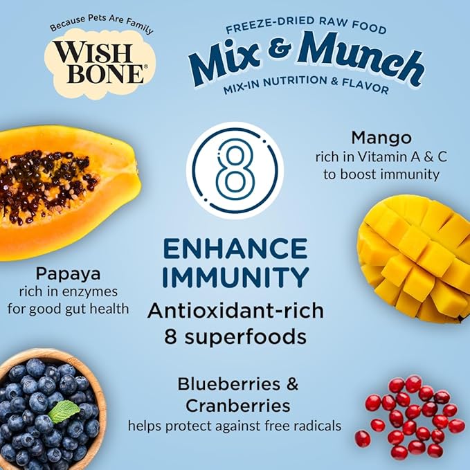Wishbone Mix & Munch Raw Freeze-Dried Grain-Free Chicken and Rabbit for Dogs 350g