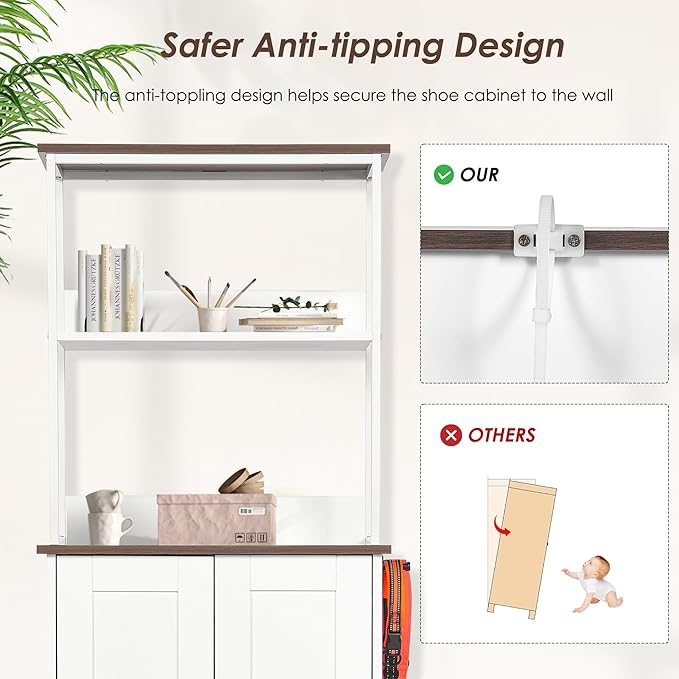 Pet Feeding Station with Bowls, Adjustable Panel, Dog Feeding Station with Storage, Pet Feeder Station for Dogs Cats for Feeding & Watering Supplies,Dog feeding station with 2-level shelving White