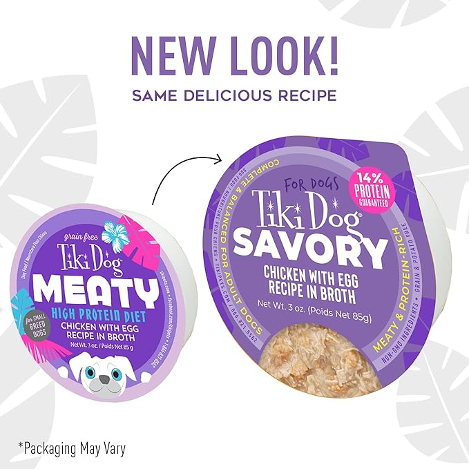 Tiki Dog® Savory Chicken with Egg Recipe in Broth, 3 oz Cup (4 Count)