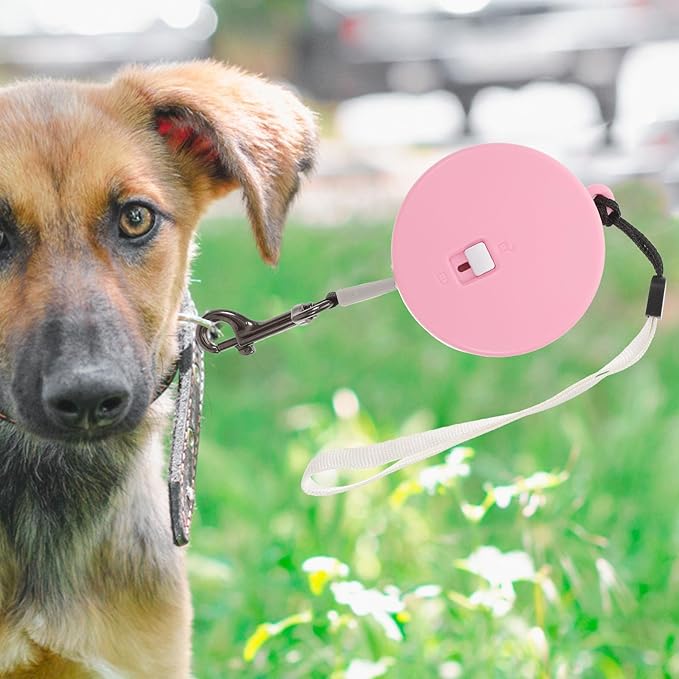 Toyvian Retractable Dog Leash 3 Meters Long Round Pink Multifunctional Rope Leash for Small Dogs Cats and Rabbits Outdoor Walking Pet Supplies Random Color