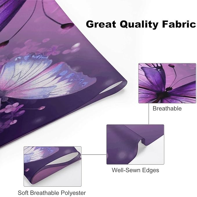 Dog Bandana Spring Pet Scarf Adjustable Triangle Beautiful Purple Butterfly Art Printing Dog Bib Washable Polyester Puppy Bandana for Small Medium Large Dogs Cat Birthday Party Supplies