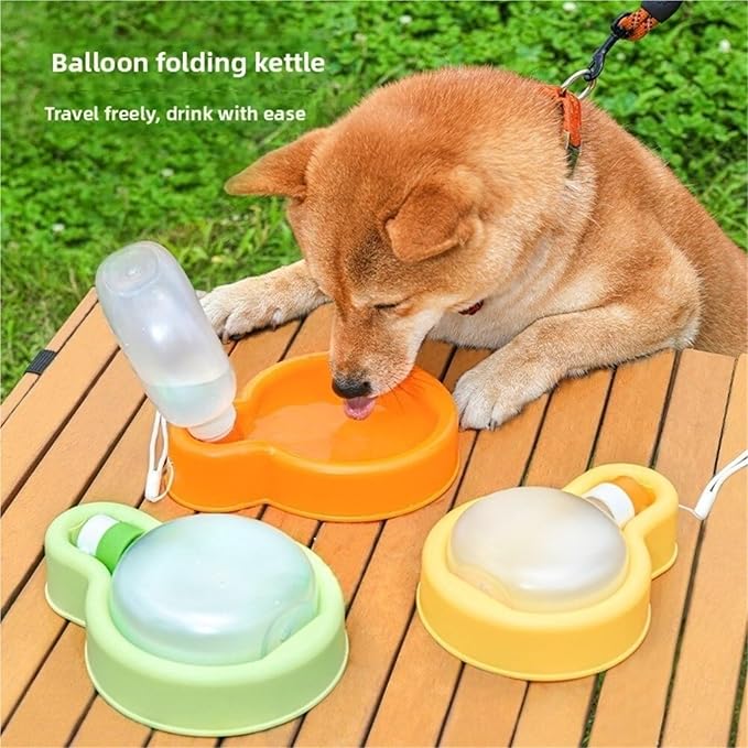 Portable Leak-Proof Pet Water Bottle - 2pcs Folding Cat Dog Water Bowl, Food Grade Feeding Supplies(Green,350ml)