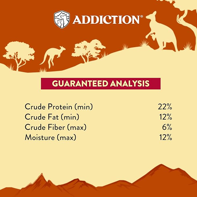 Addiction Outback Kangaroo Feast Air-Dried Grain-Free Dog Food – Complete Meal or Topper with Natural Ingredients for Digestive and Skin & Coat Health, 2lb - 2 Packs