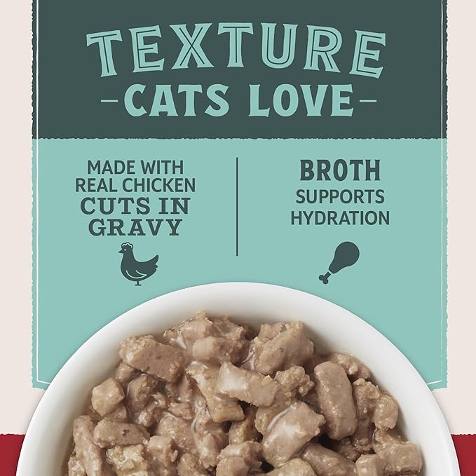 Natural Balance Ultra Protein Wet Cat Food Cuts in Gravy, Real Chicken Recipe with Protein-Rich Organs for Cats, Organ Cat Food with High Protein- 2.7oz. (Pack of 10)