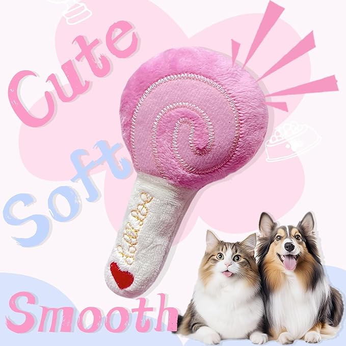Small Dog Toys, Squeaky Dog Toy for Small Dogs- Pink Cute Puppy Toys, 4 Packs Pet Chew Toys for Fun, Interactive Dog Plush Toys for Puppies, Dog Squeak Toys