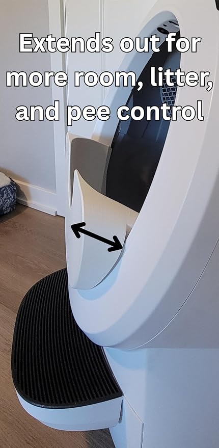 Pee Guard Max Shield Step for Litter-Robot 4 : Anti-Flicking, One-Piece Design (White Pee Guard Shield)