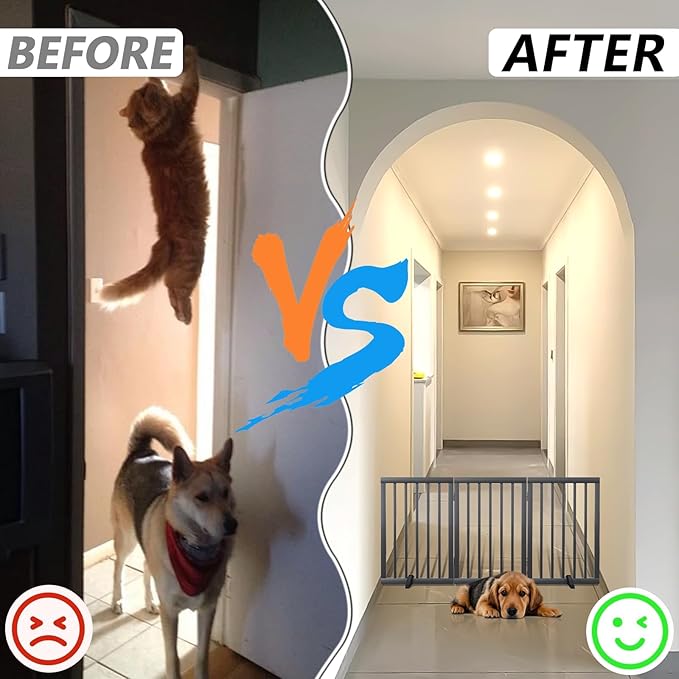 2-Pack Dog&Pet Gate Support Feet – Freestanding Dog Gates Stabilizer, Fit for Extra Wide Foldable Dog Gates, Wooden Fences, and Freestanding Panels – Easy to Install (Unadjustable)