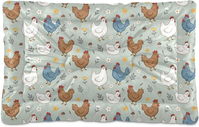 Dog Bed for Crate Washable Pet Sleep Pad, Country Style Kennel Mat with Non-Slip Bottom, Soft Fluffy Supplies Pet for Dogs and Cats (24x18 inch)