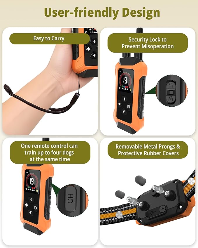 Shock Collar for Dogs 3 Pack (5–150Lbs), 4400FT Waterproof 3 Dog Training Collar with Remote Control 5 Training Modes Rechargeable Electric Dog Collar with Light, E collars for Small Medium Large Dogs