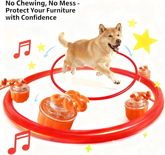 Smart Interactive Cats Toy Ball, USB Rechargeable Automatic Rolling Moving Ball for for Small & Medium Dogs, Durable Cat Teaser Toy with Chewing Rope, Indoor Exercise Toy for Kittens Cats