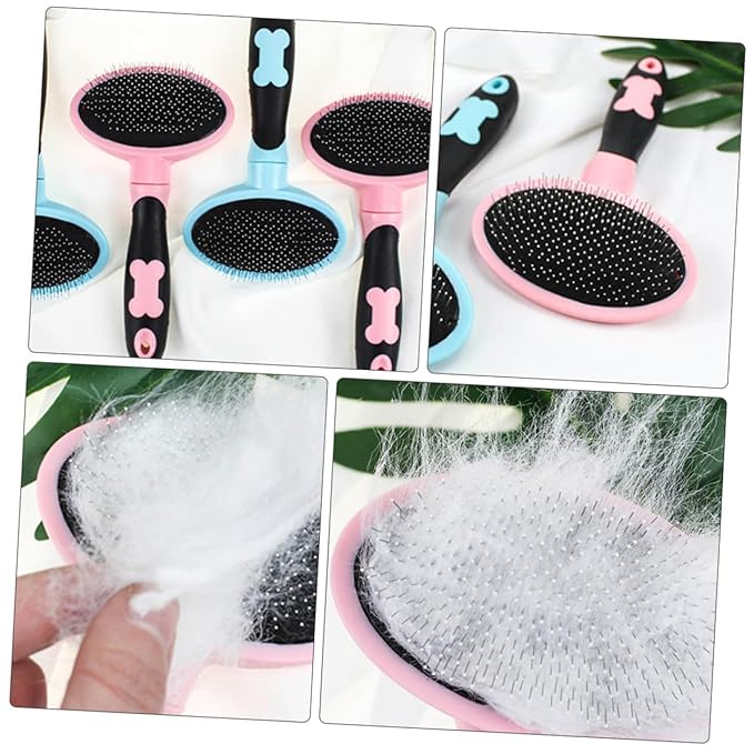 1Pc Ergonomic Cat Brush Grooming Tool with Smooth Rounded Teeth for Comfortable Pet Massage and Hair Removal Design for Long and Medium Haired Cats and Dogs